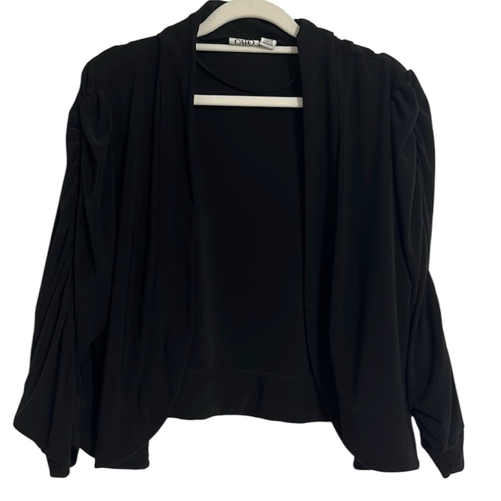 Cato Women’s 22/24W Bolero Open Jacket Cardigan (Black)